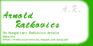 arnold ratkovics business card